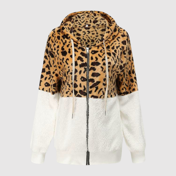 Мила – Худи с леопардови детайли и флийс