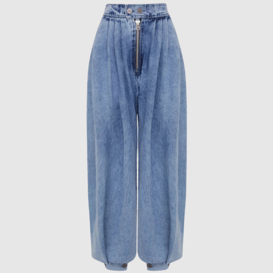 Полина – Дънки с широк силует и еластичен колан