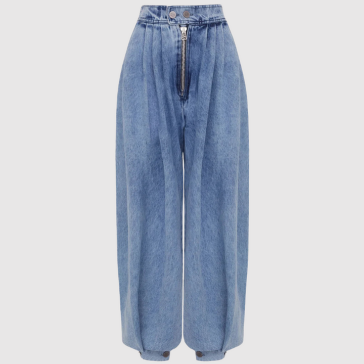 Полина – Дънки с широк силует и еластичен колан