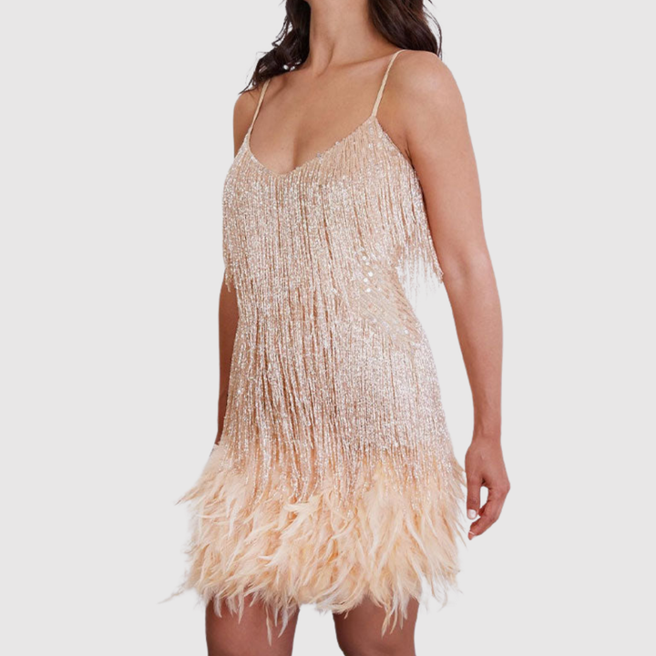 Лилия – Празнична рокля с ресни и блясък