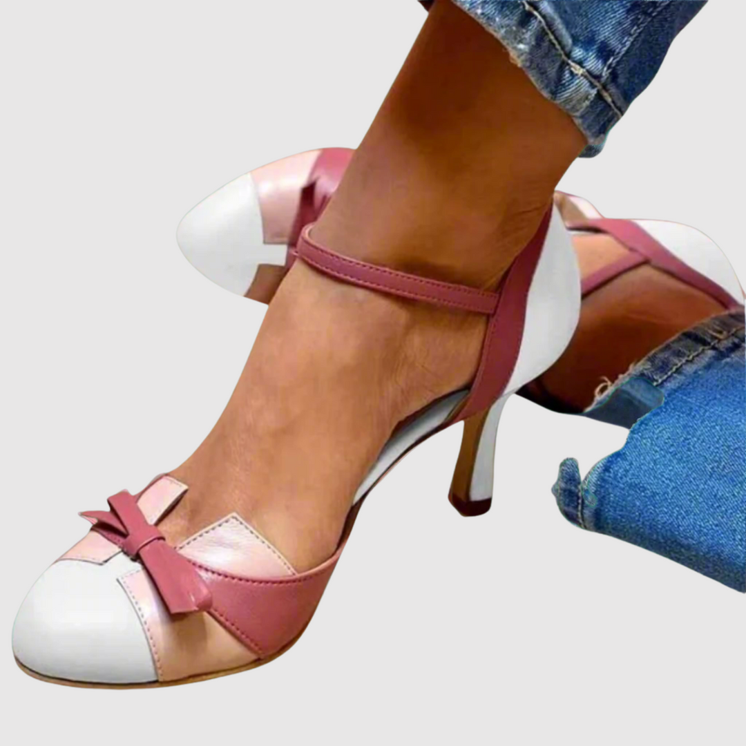 Теодора - Обувки на висок ток с панделка