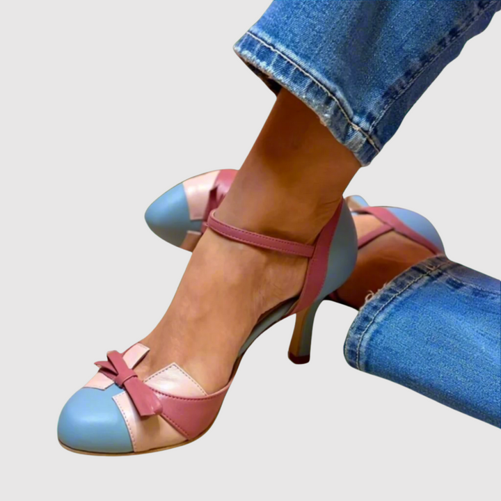 Теодора - Обувки на висок ток с панделка