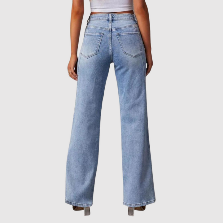 Полина – Дънки с широк крачол в винтидж стил