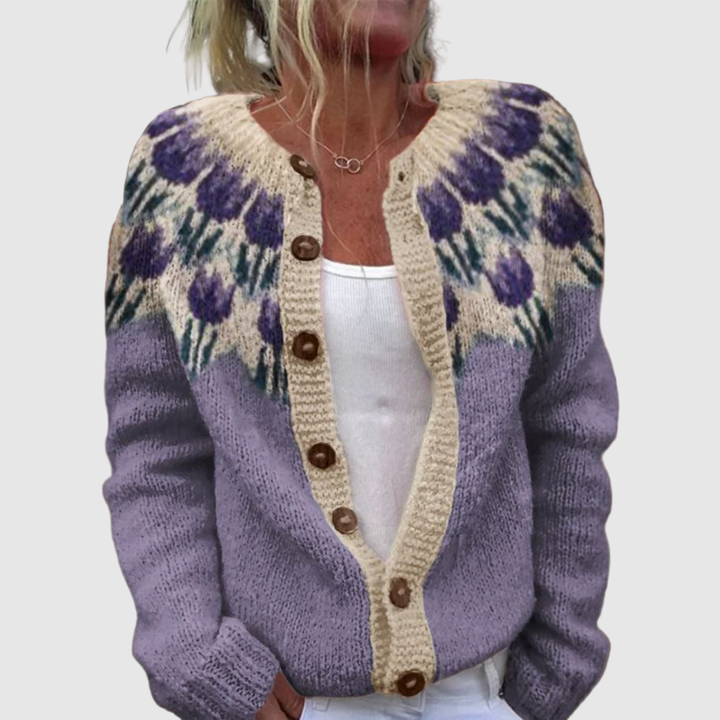 Елена – Кардиган с nordisk mønster