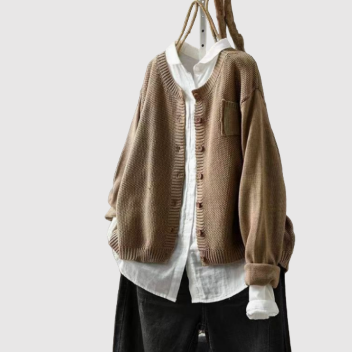 Елена – Класически кардиган от памучна смес