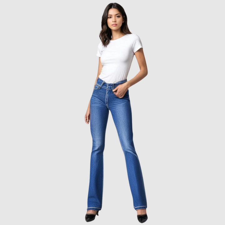 Полина – Класически дънки bootcut с еластан