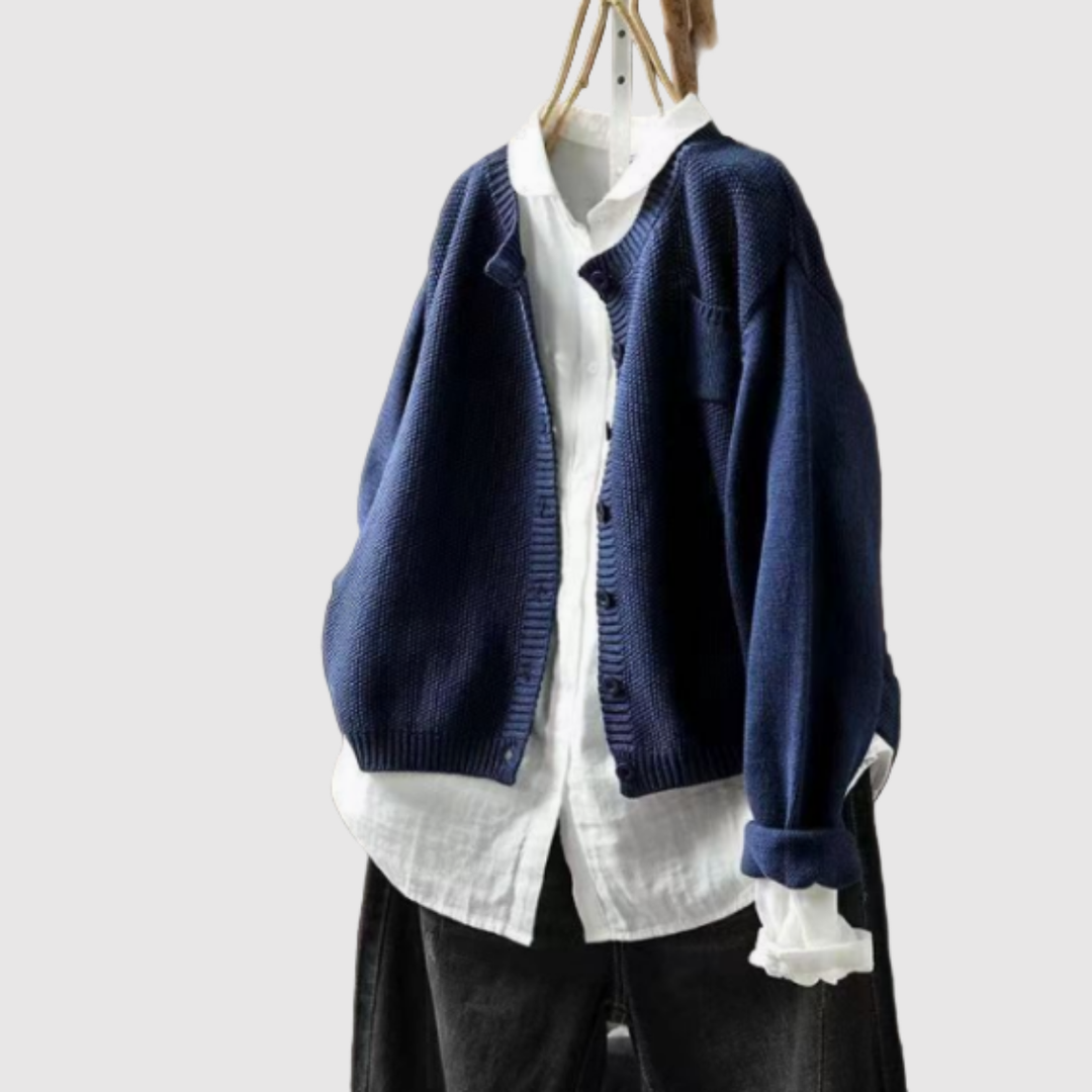 Елена – Класически кардиган от памучна смес