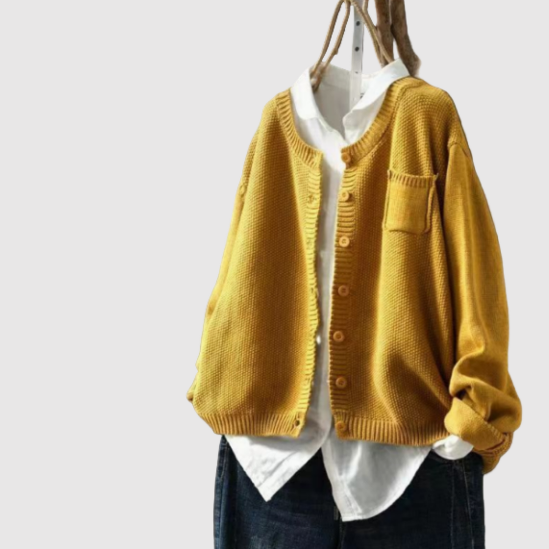 Елена – Класически кардиган от памучна смес