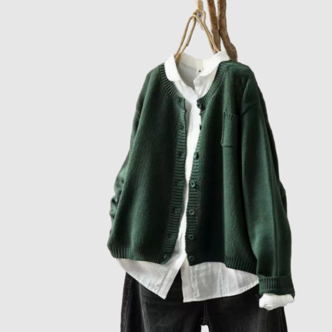 Елена – Класически кардиган от памучна смес