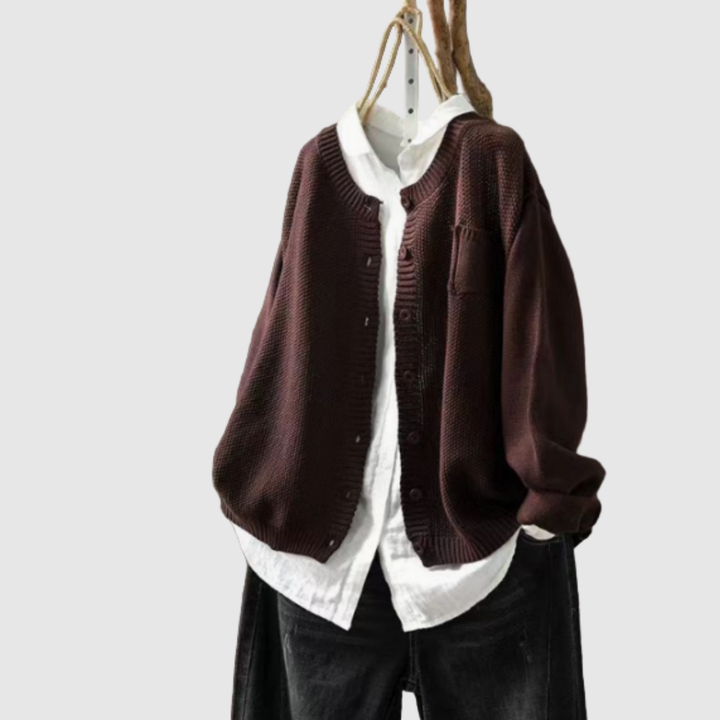 Елена – Класически кардиган от памучна смес