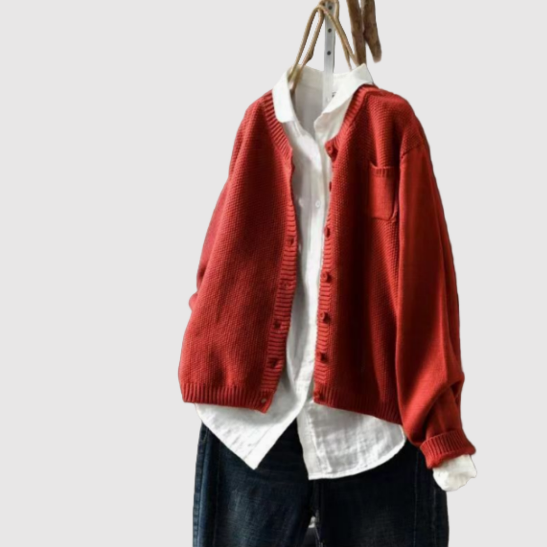 Елена – Класически кардиган от памучна смес