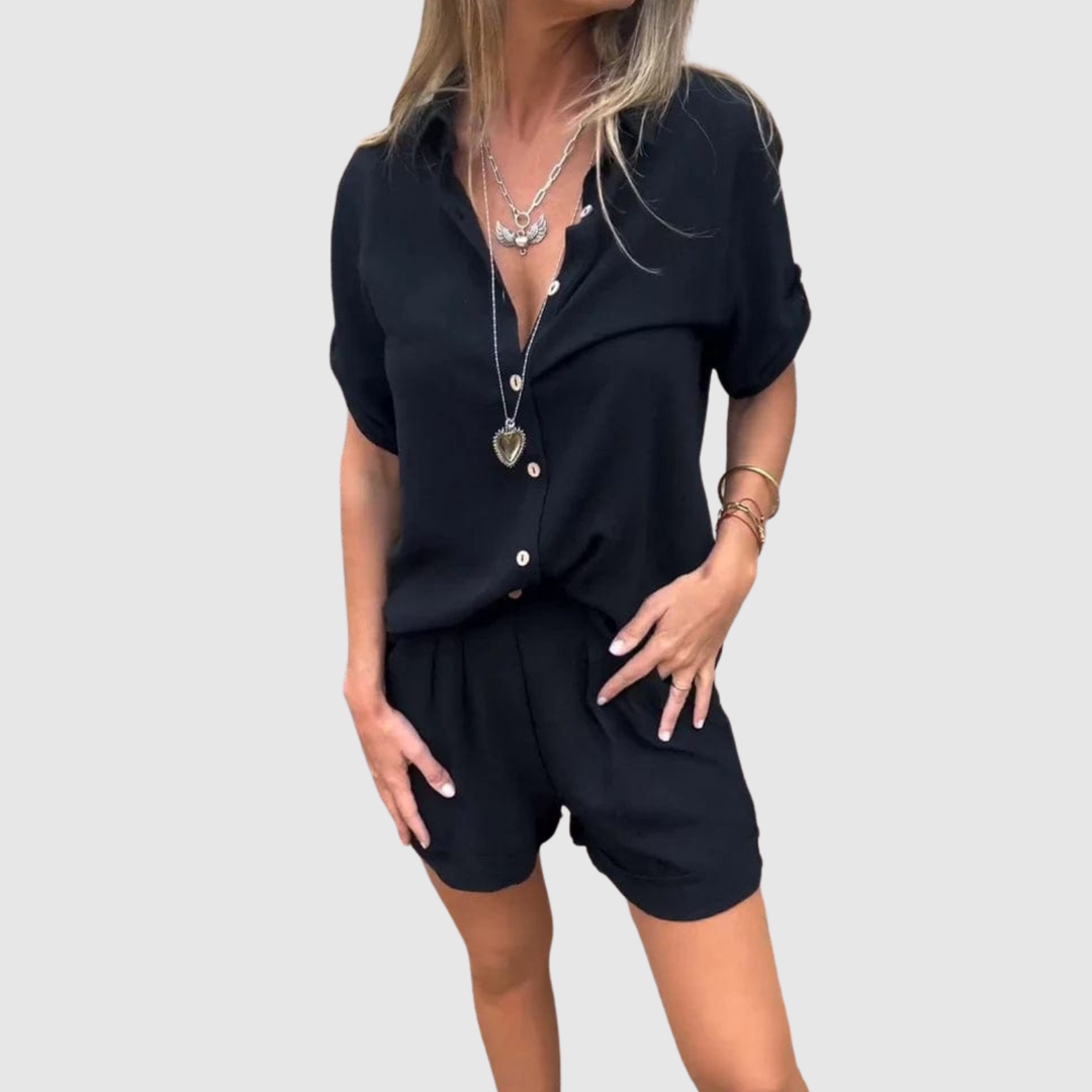 Виктория – Непринуден комплект с риза и шорти