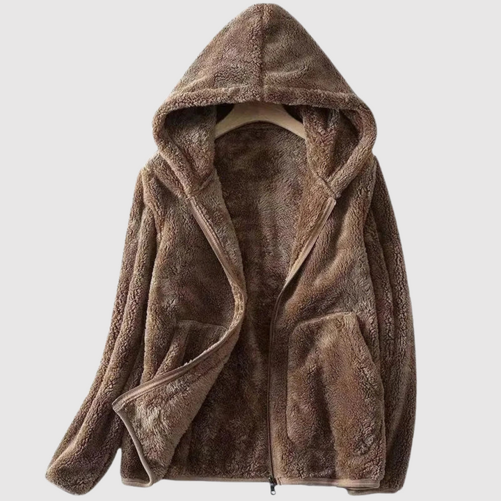 Мила – Флийс якета с качулка и джобове