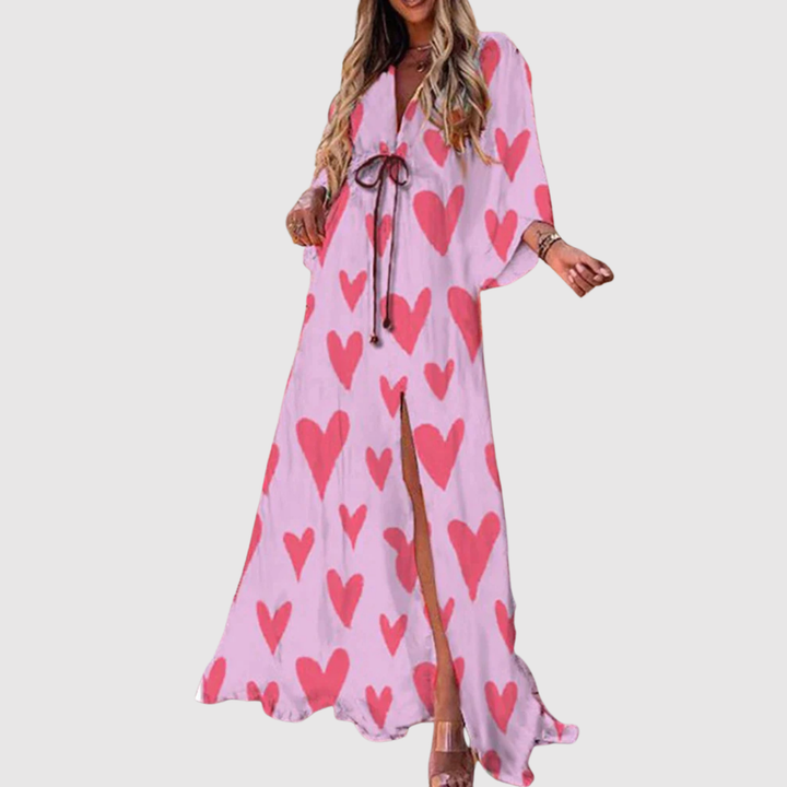 Лилия – Дълга рокля с цветен десен