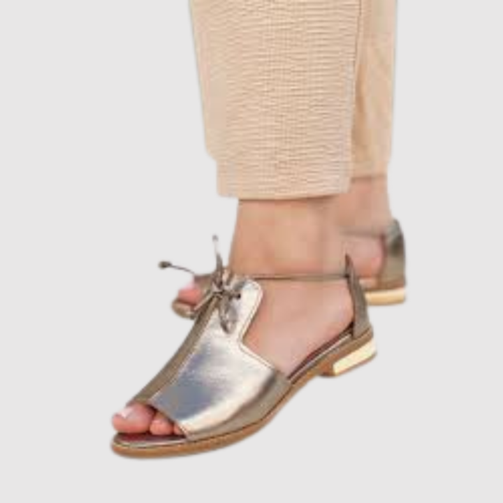 Йоана – Металически сандали с елегантно връзване