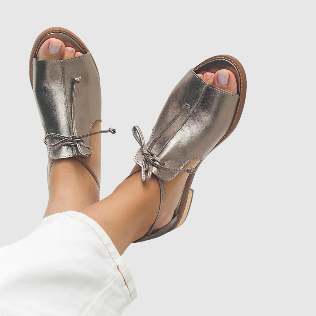 Йоана – Металически сандали с елегантно връзване