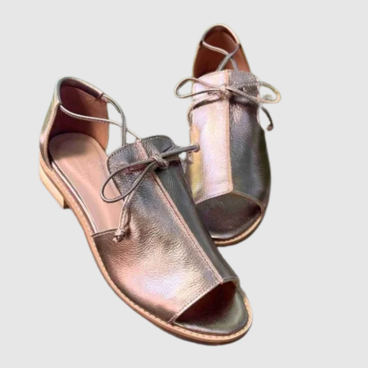 Йоана – Металически сандали с елегантно връзване