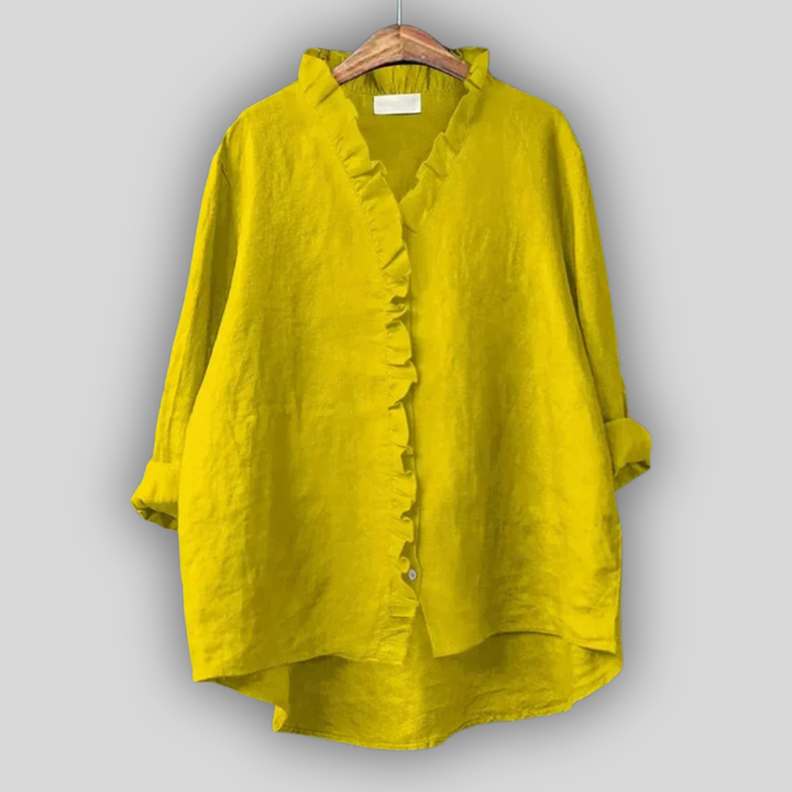 Linen Blūze Zemes Krāsā