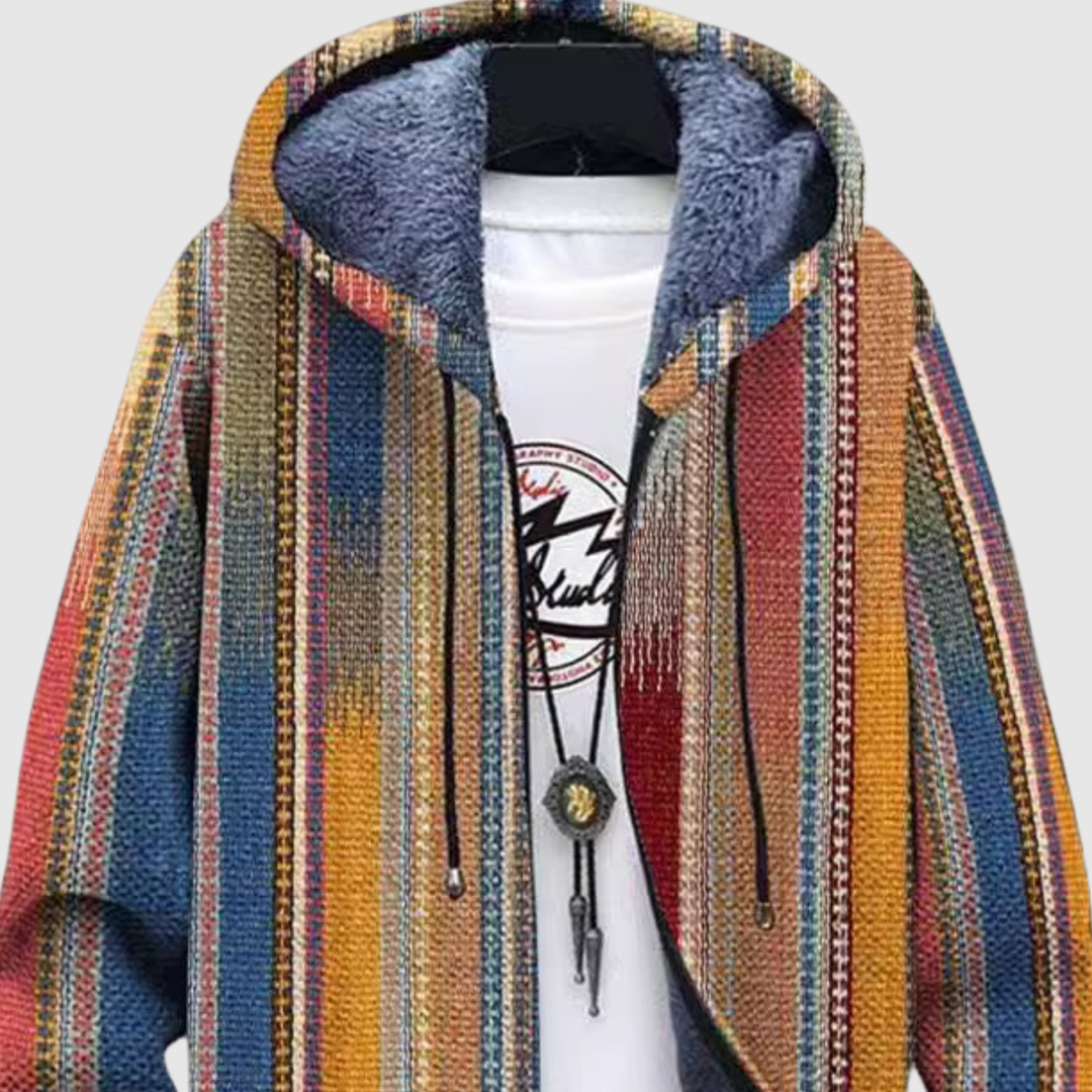 Алекс – Худи с етнически мотиви в топли цветове