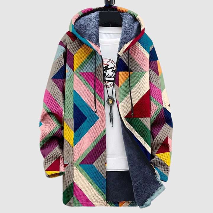 Алекс – Худи с цветни геометрични мотиви