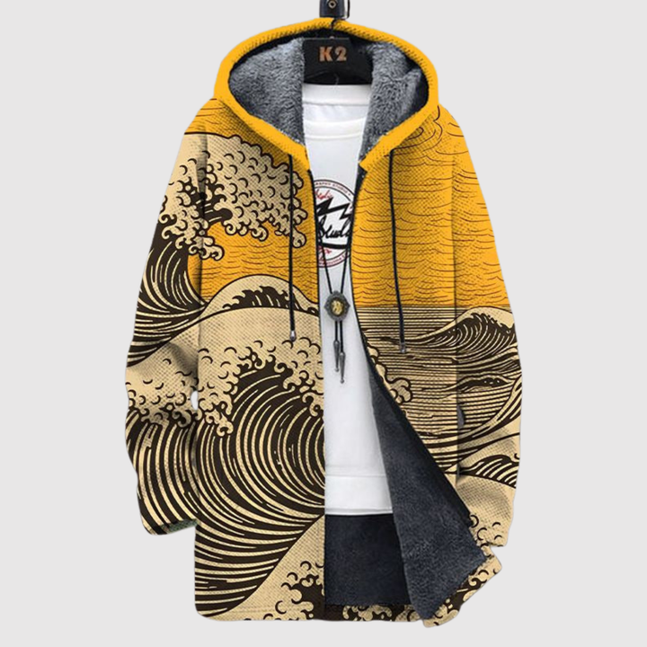 Алекс – Худи с вълнообразен мотив в японски стил