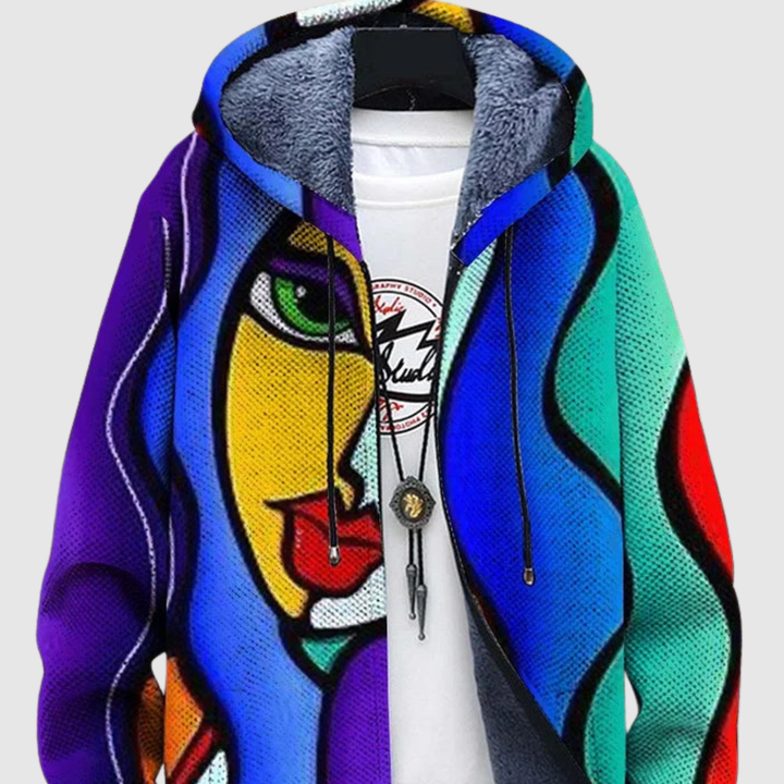 Алекс – Худи с лицево изображение в артистичен стил