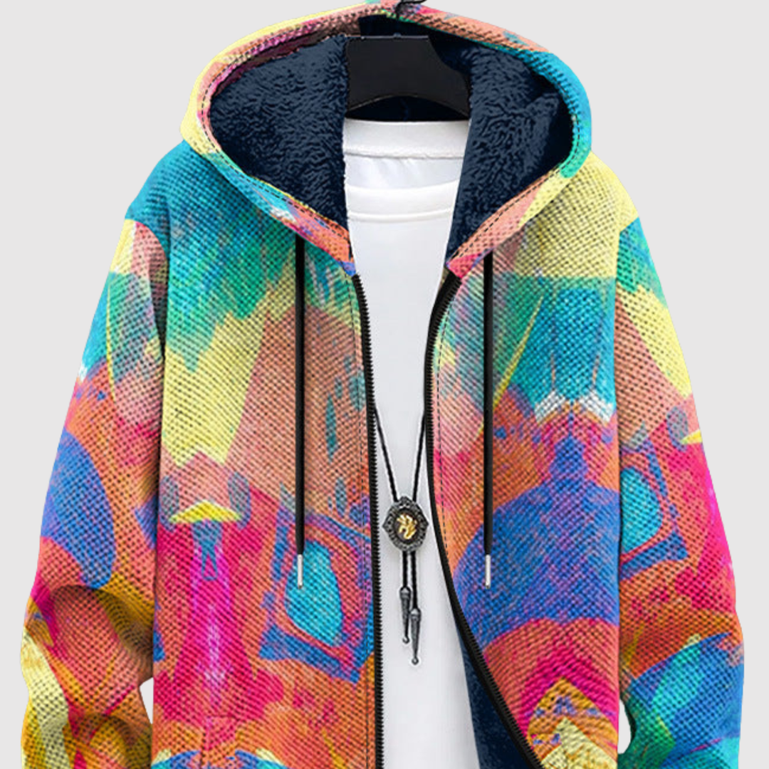 Алекс – Худи с абстрактен цветен модел