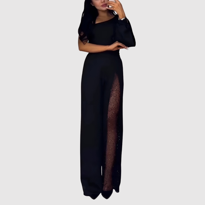 Виктория - Елегантен гащеризон с дантелен панел