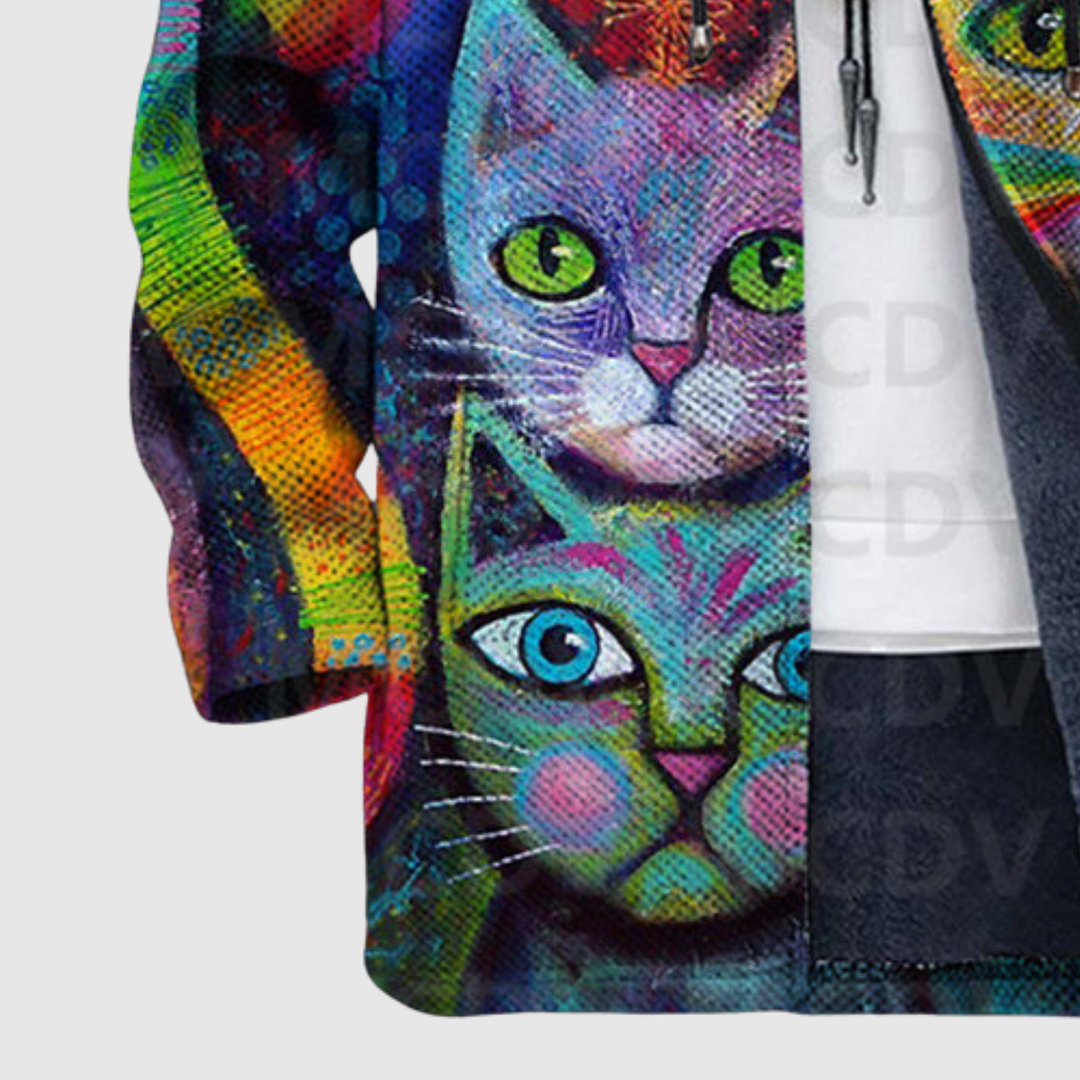 Алекс – Суичър с цветен котешки мотив