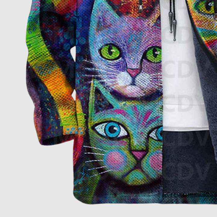 Алекс – Суичър с цветен котешки мотив