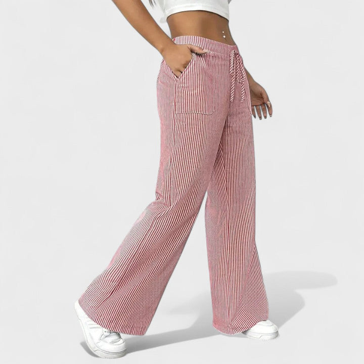 Maria - Plašas ērti bikses ar elegantiem akcentiem