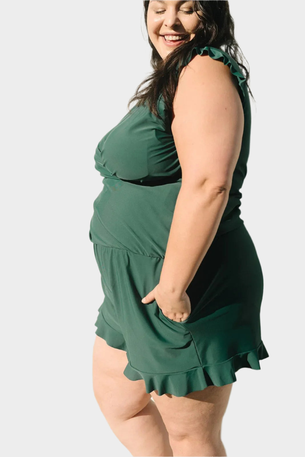 Peldkostīms ar Volāniem un Krūšu Atbalstu