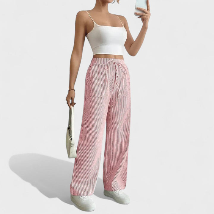 Maria - Plašas ērti bikses ar elegantiem akcentiem