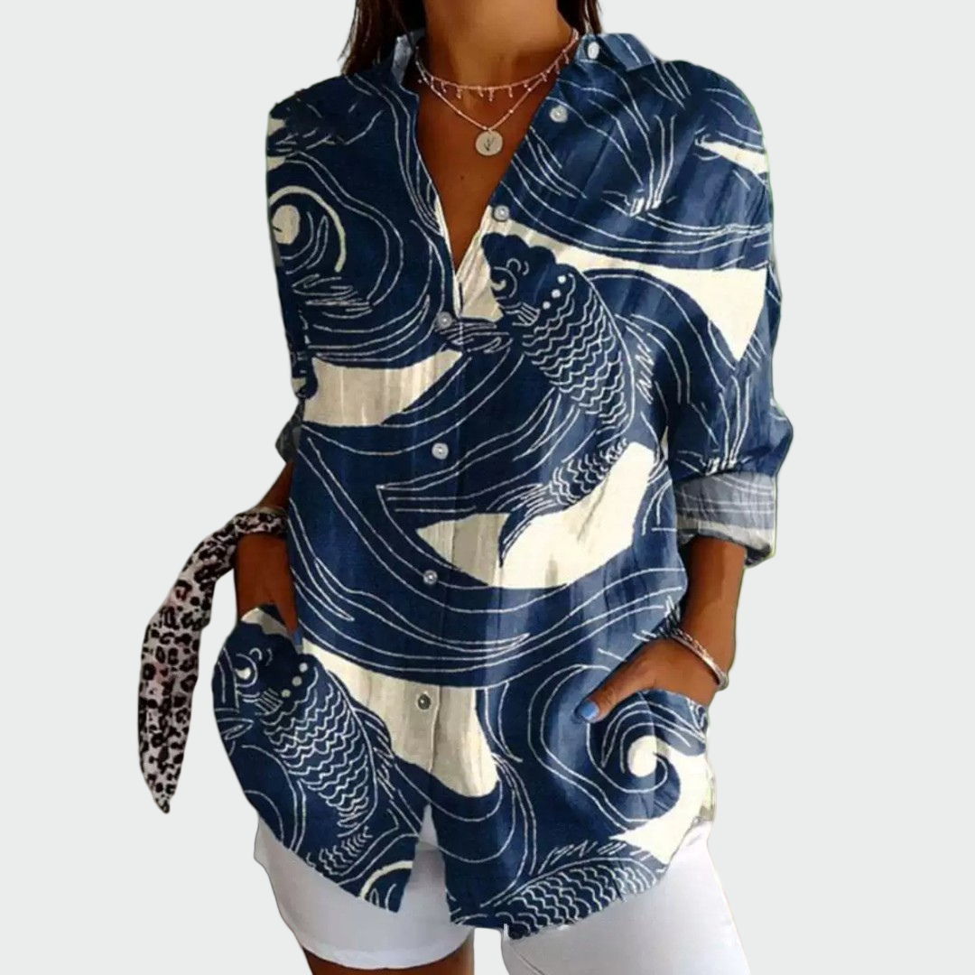 Stilīga blūze ar ziedu rakstu