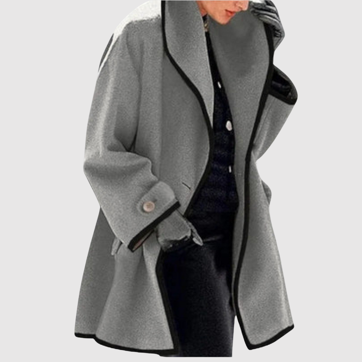 Елена – Елегантно палто с контрастни детайли