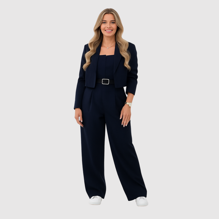 Виктория - Елегантен Гащеризон с Бюстие и Къс Блейзър