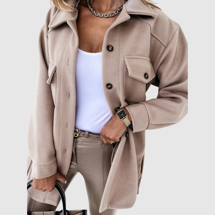 Елена - Оверсайз риза-якета за жени с джобове