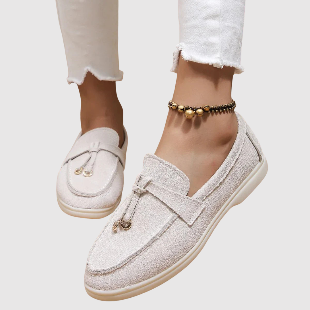 Йоана – Удобни лофери от плат с елегантни детайли