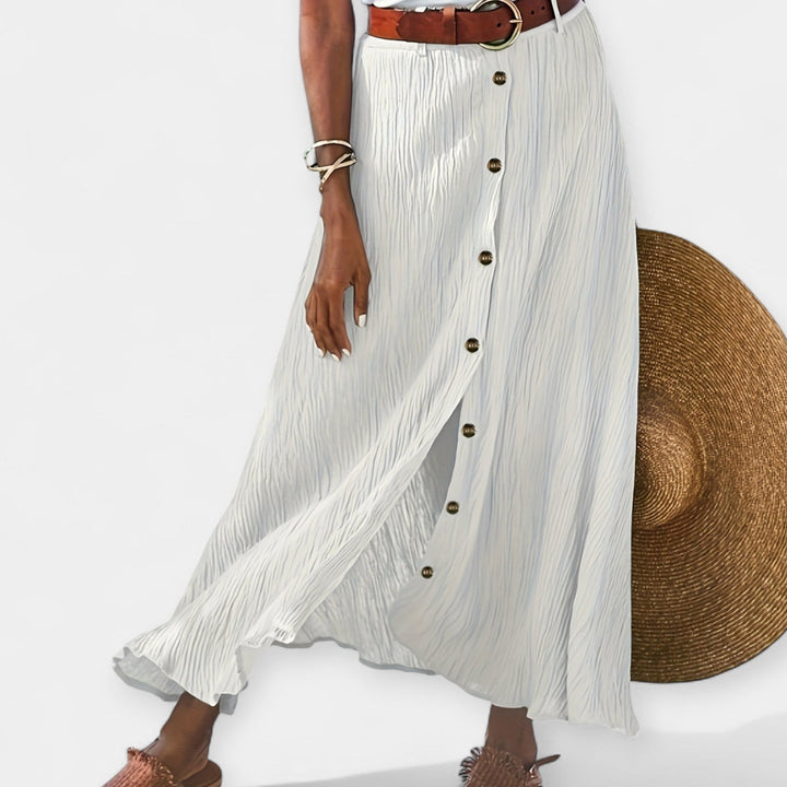 Puscaurspīdīgs Midi Svārki ar Izgriezumu