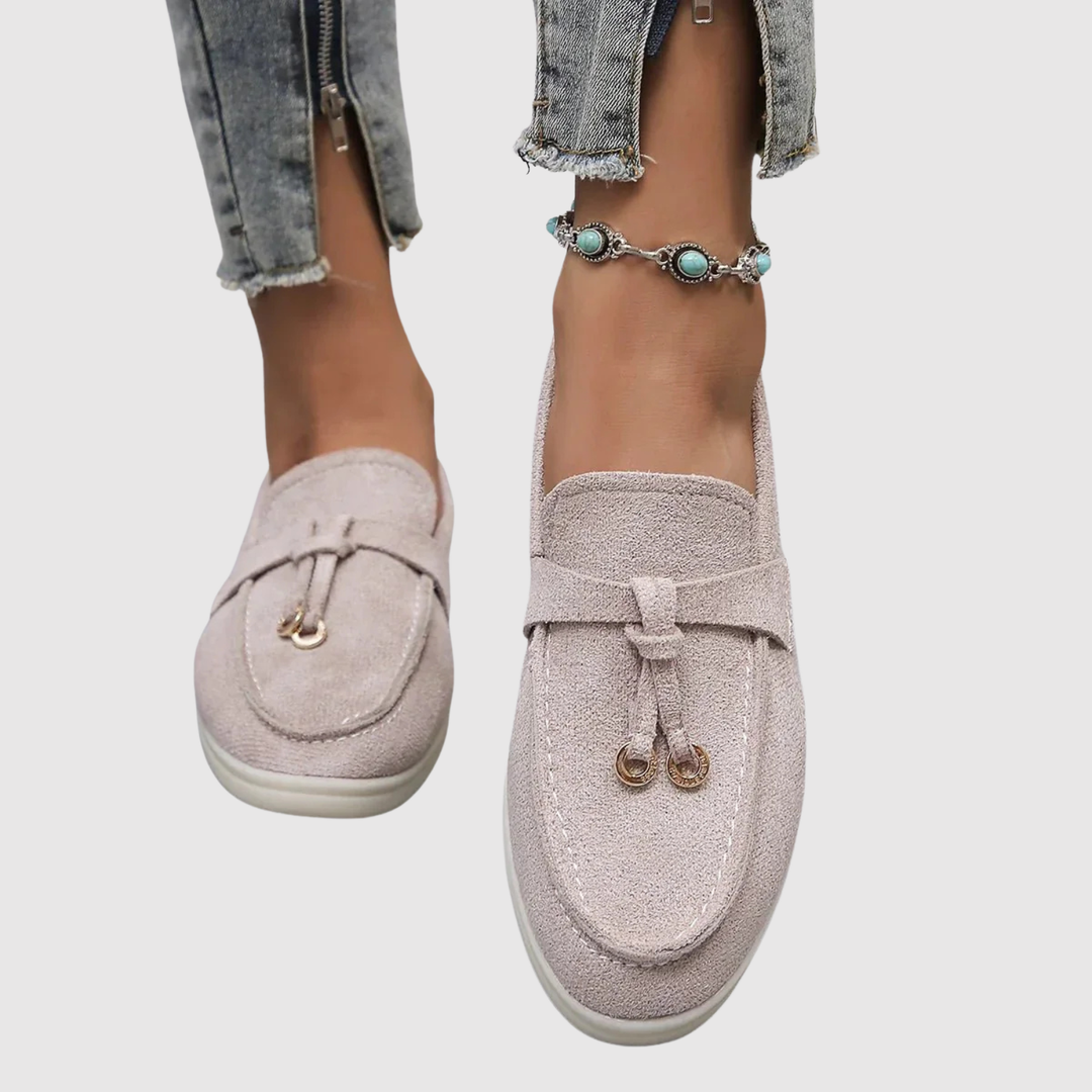 Йоана – Удобни лофери от плат с елегантни детайли