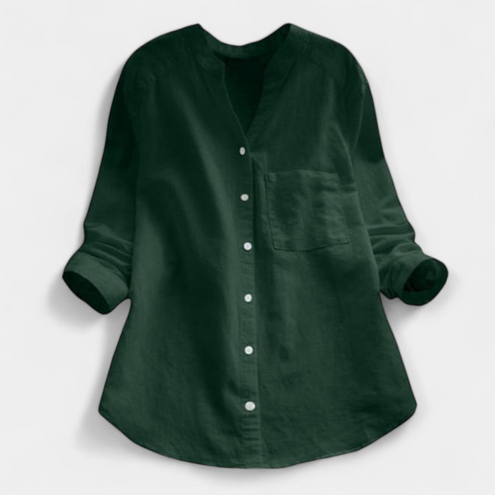 Patogus Lino ir Medvilnės Marškinys