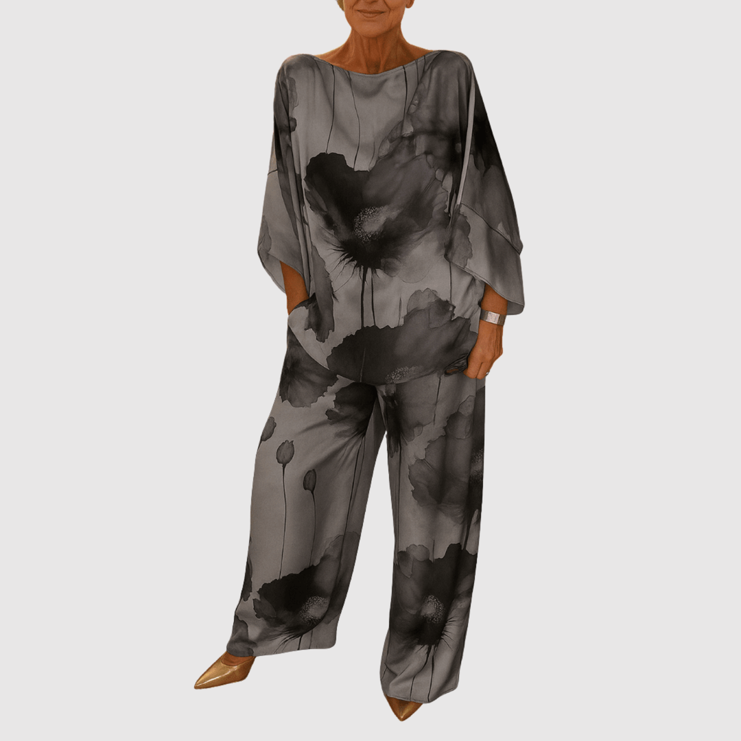 Виктория – Комплект с акварелни принтове от сатен