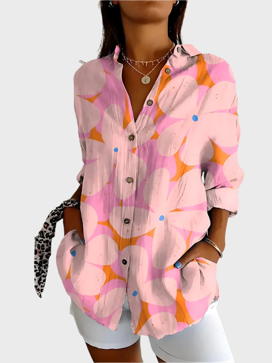 Medvilninė Marškinėliai su Gėlių Raštu