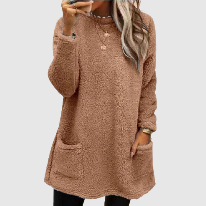 Мила – Дълга худи с мека флийс