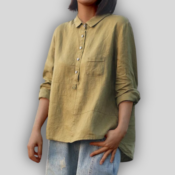Linu Zaļā Blūze Vienkāršība