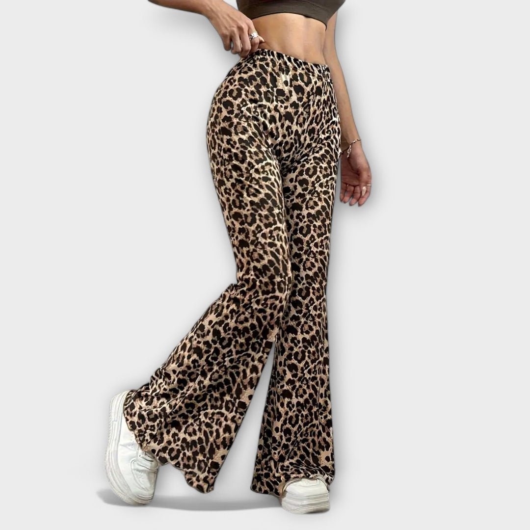 Berenice - Bootcut leopardu bikses