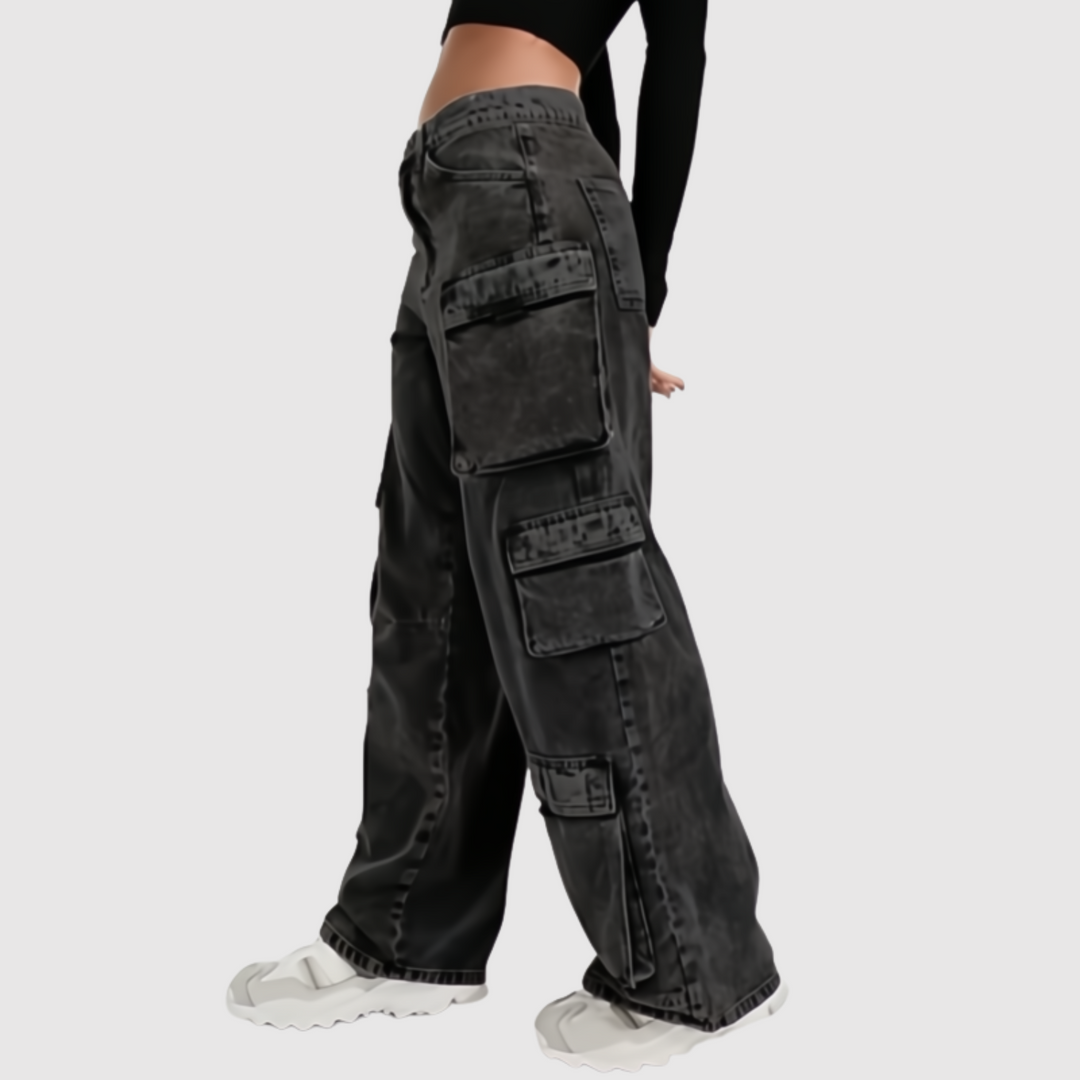 Полина – Кargo дънки с джобове и свободна кройка