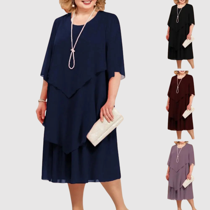 Лилия – Елегантна рокля с многослойно оформление и свободен силует