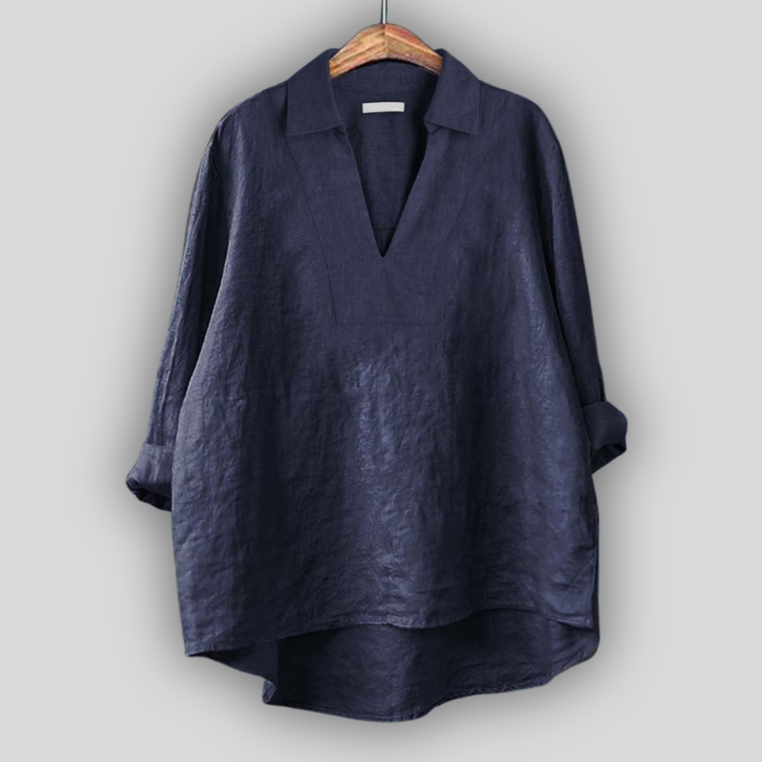 Linen Blūze Sudraba Elegance