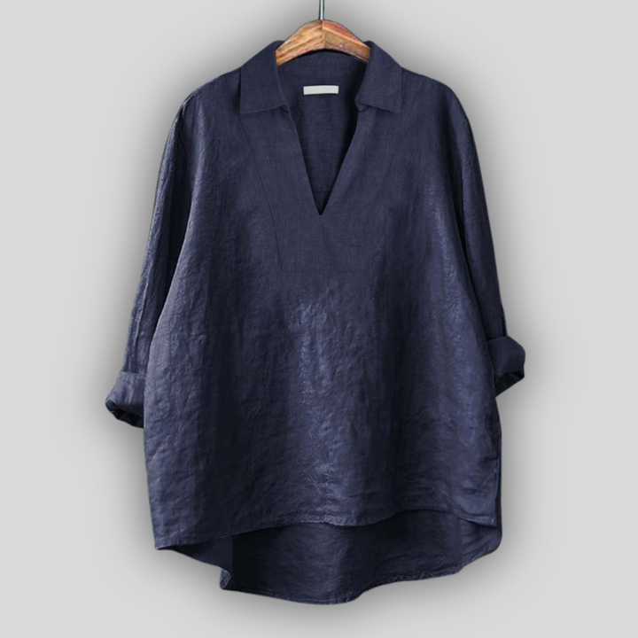 Linen Blūze Sudraba Elegance